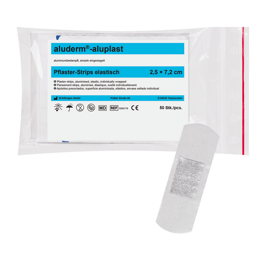 Aluplast plåsterstrips 2,5 x 7,2 cm – 50 st. från Söhngen