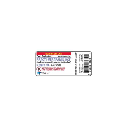 Practi-Verapamil HCl 5mg/2mL Vial Label (Pack of 100)