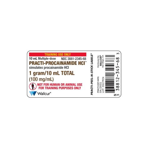 Practi-Procainamide HCl 1g/10mL Vial Label (Pack of 100)