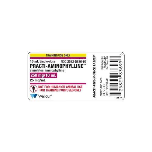 Practi-Aminophylline 250mg/10mL Vial Label (Pack of 100)