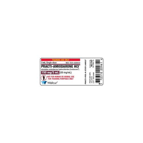 Practi-Amiodaron HCl 150mg/3mL Vial Label (Pack of 100)