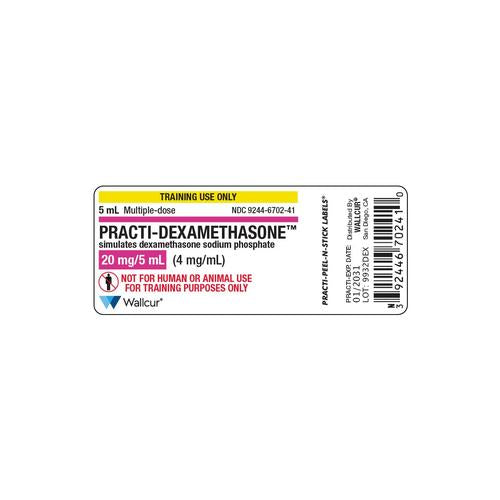 Practi-Dexamethasone 20mg/5mL Vial Label (Pack of 100)