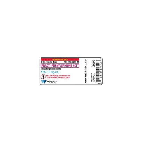 Practi-Phenylephrine HCl10mg/1mL Vial Label (Pack of 100)