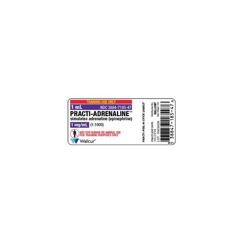 Practi-Adrenaline 1mg/1mL Vial Label (Pack of 100)