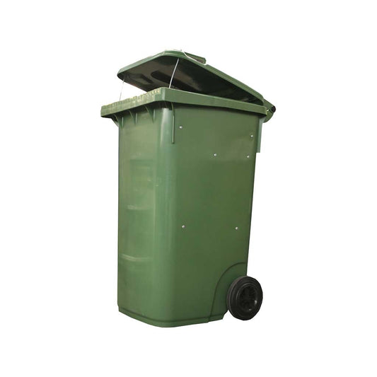 Simulerad brinnande sopcontainer