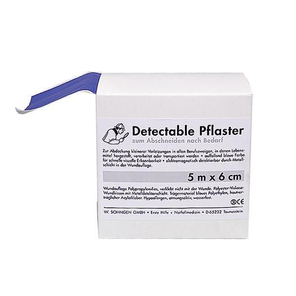 Blå spårbar detektionsplåster 5 mx 6 cm