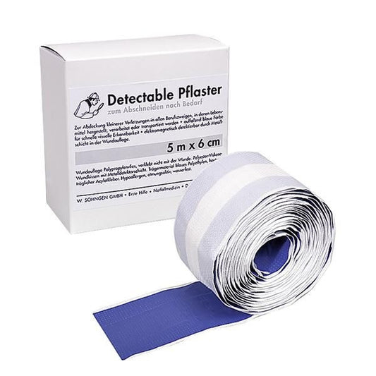 Blå spårbar detektionsplåster 5 mx 6 cm